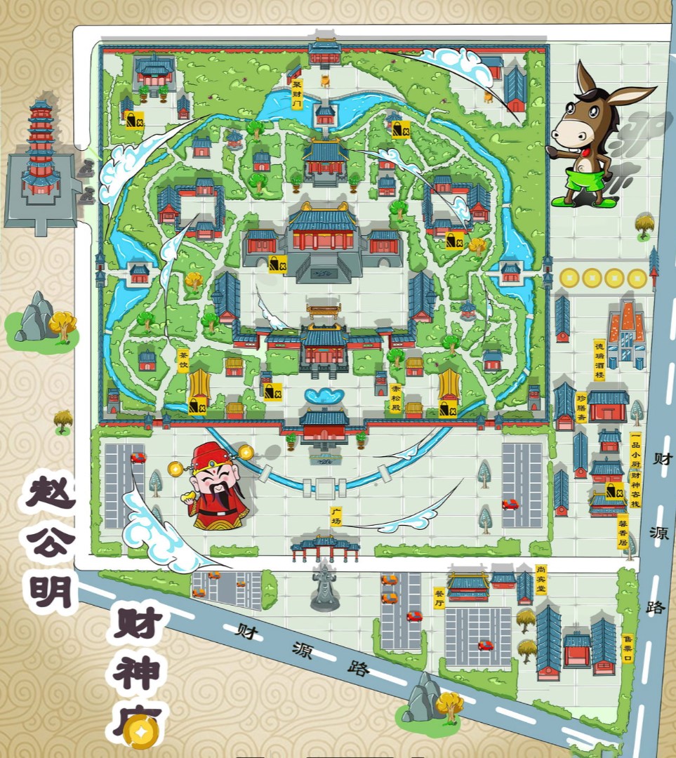 广丰寺庙类手绘地图